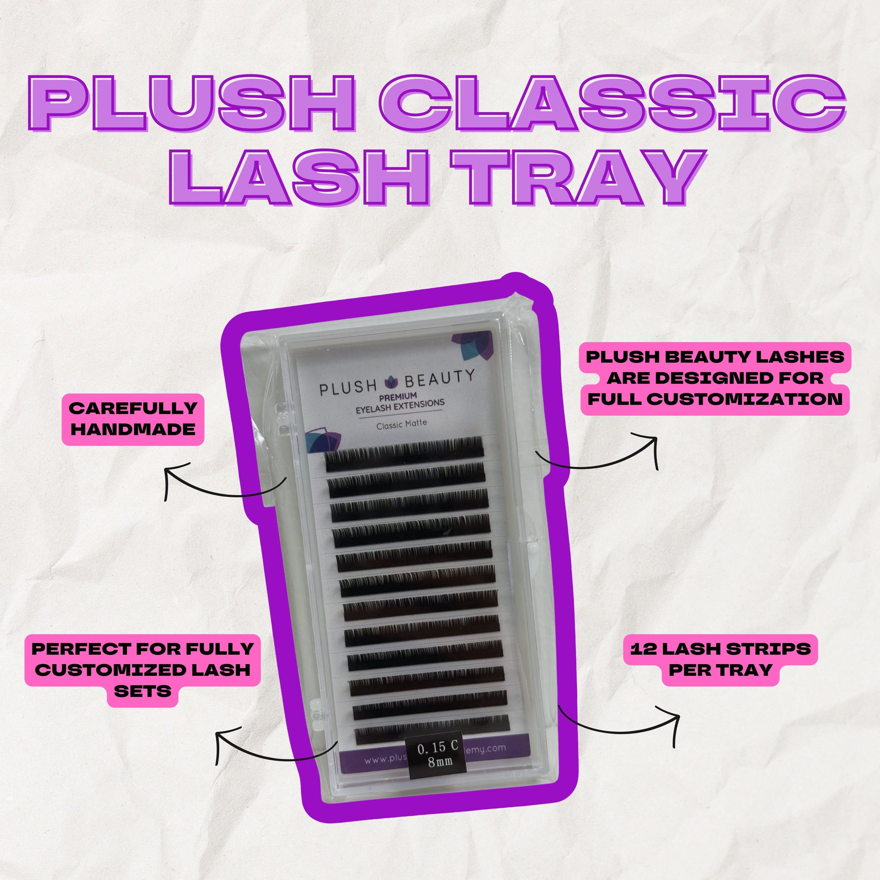 Plush Classic Lash Tray Plush Beauty Academy