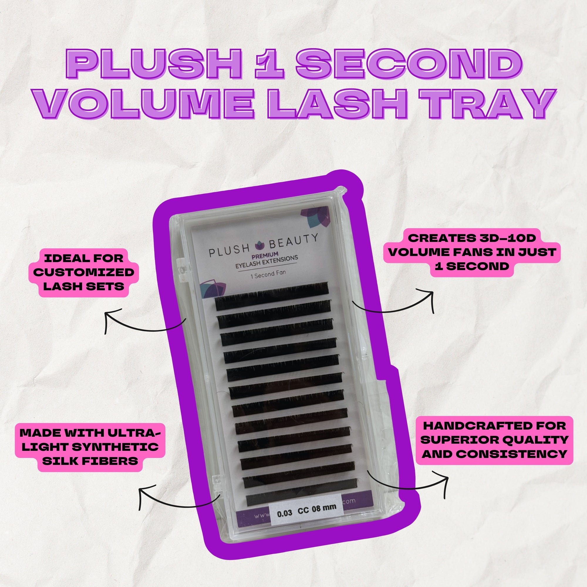 Plush 1 Second Volume Lash Tray