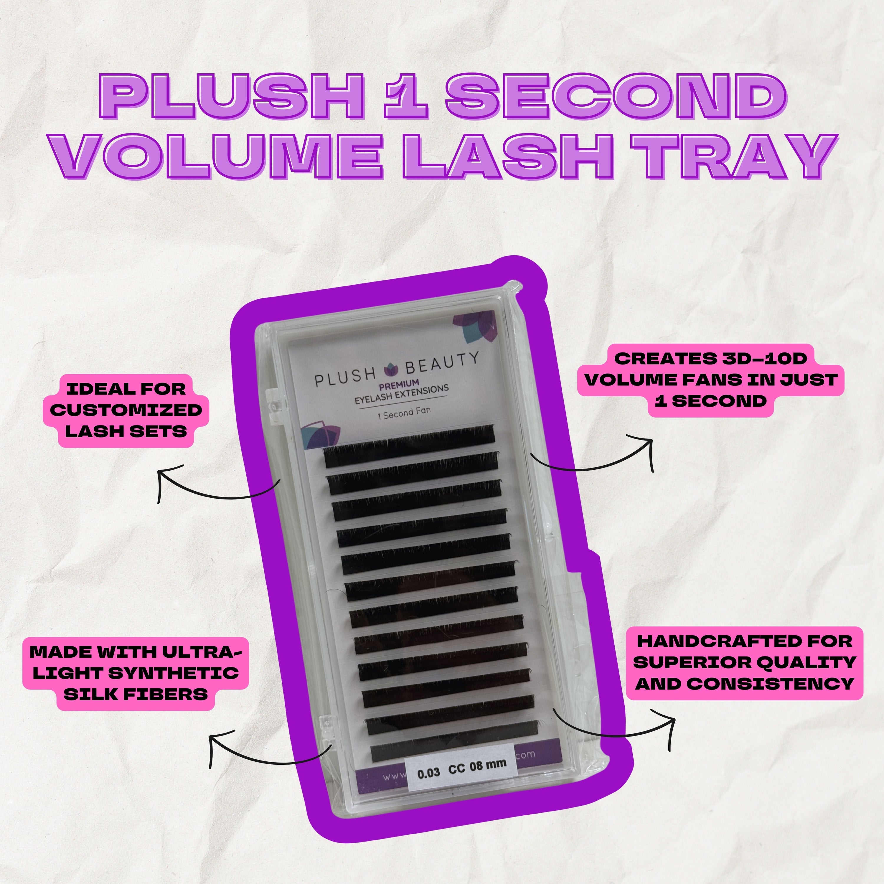 Plush 1 Second Volume Lash Tray